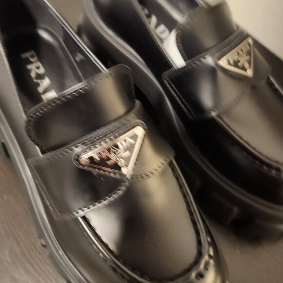 BRAND NEW Prada Loafers - Brushed leather monolith loafers Size 37 - Never Worn - Picture 8 of 9